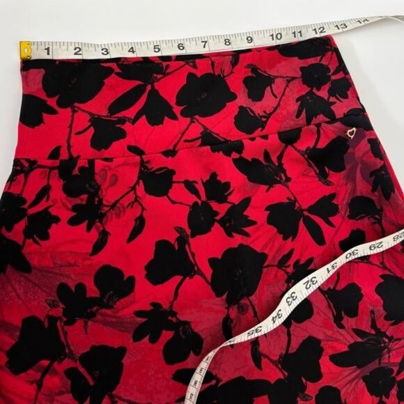 Thalia Sodi Skirt Extra Small Red Floral Stretch Whimsigoth Dark Academia Gothic - Picture 6 of 12